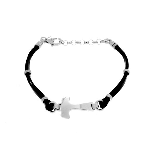 Silver and Leather Bracelet