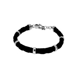 Bracciale Bracciale in argento e pelle