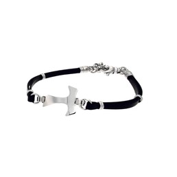 Silver and Leather Bracelet